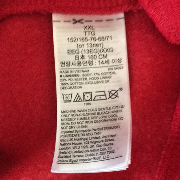 GAP kids xxl red zip up sweater - Picture 4 of 5